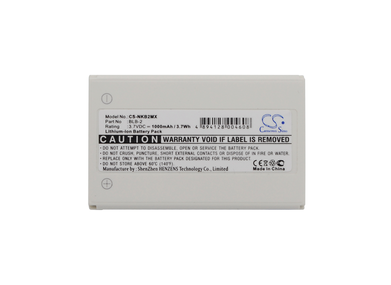 Battery for Bell & Howell BH725 P/N: HLXU02 1000mAh 3.7Wh