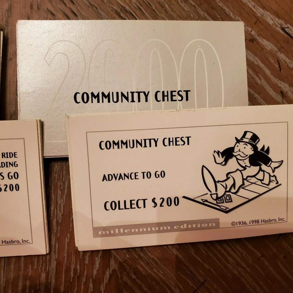 Monopoly Millennium Edition 1998 reemplazo Money Chance Community Chest Foto 3 de 4