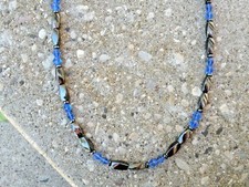 Men s Women s Magnetic Hematite Necklace Anklet Bracelet Sapphire Blue Therapy