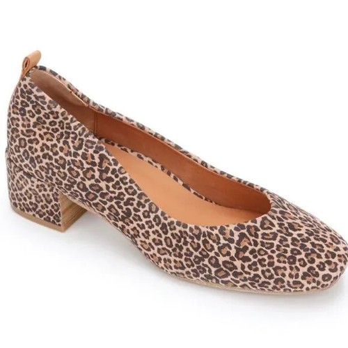 Brown Leopard Ella Pump Block Heel 