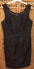 DRESSES JESSICA, C & A, UK 12, EU 40,BLACK SHEATH SLEEVELESS DRESS, NWOT, BEADED