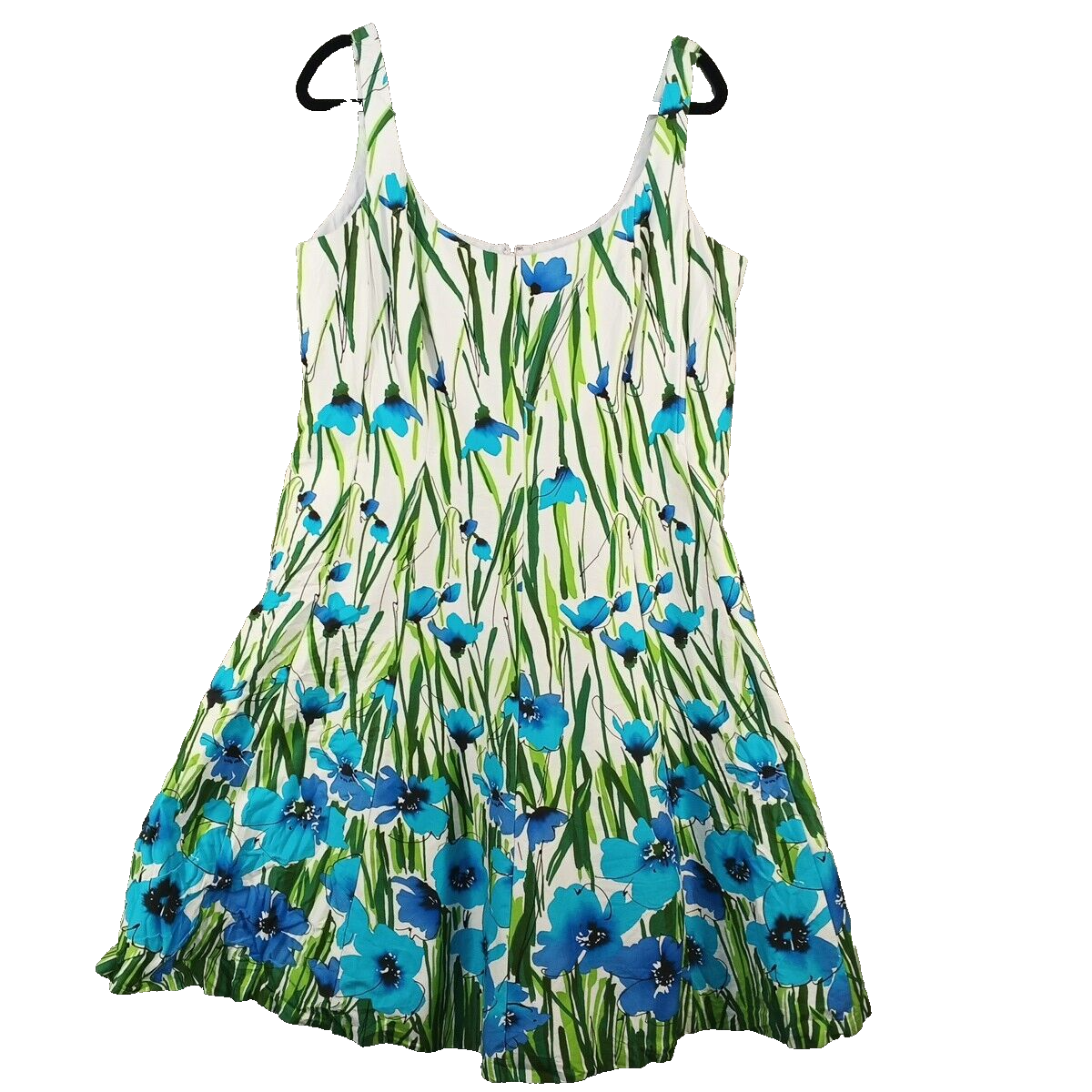 DRESSBARN A-Line Floral Strap Dress Zip Close Boned Bodice SIZE 14W