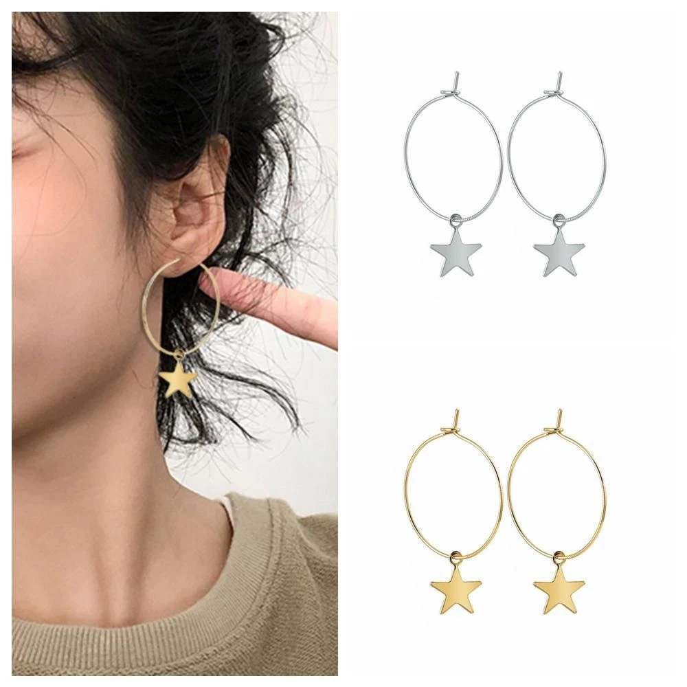 Dangle star hoop earrings online