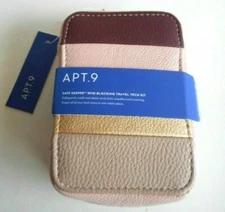 APT 9 Safe Keeper RFID Blocking Traveler Tech Kit Zipper Charge Wallet NEW