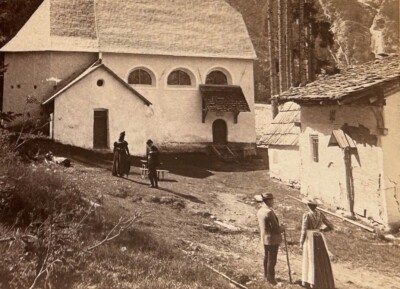 AUSTRIA Tyrol Chapel Three Fountains 1899 Photo Stereo Vintage 