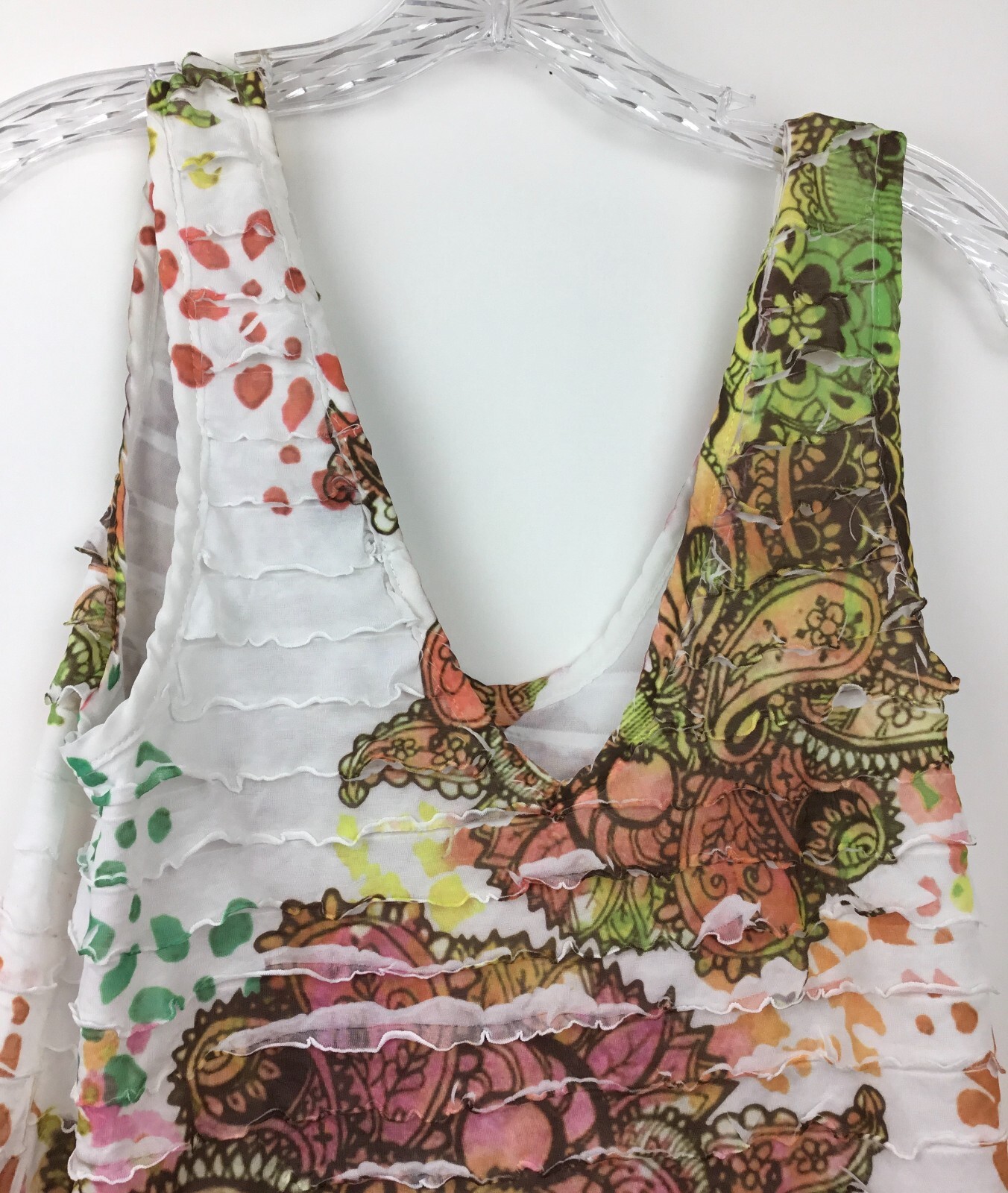 Ruby Woman's Sleeveless Large Multicolor Ruffled … - image 3