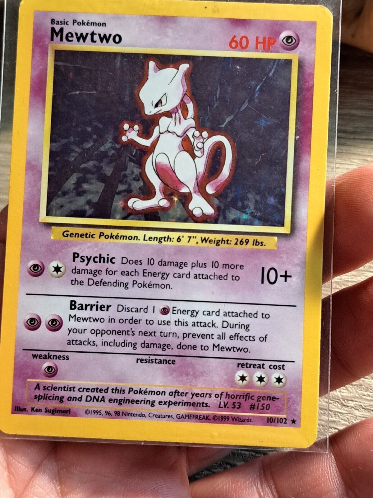 Original Base Set mewtwo 1995 holo mint rare Pokémon Card Vintage Pokemon