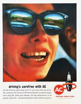 1963 AUTOLITE SPARK PLUGS Genuine Vintage Print Ad Automotive Parts