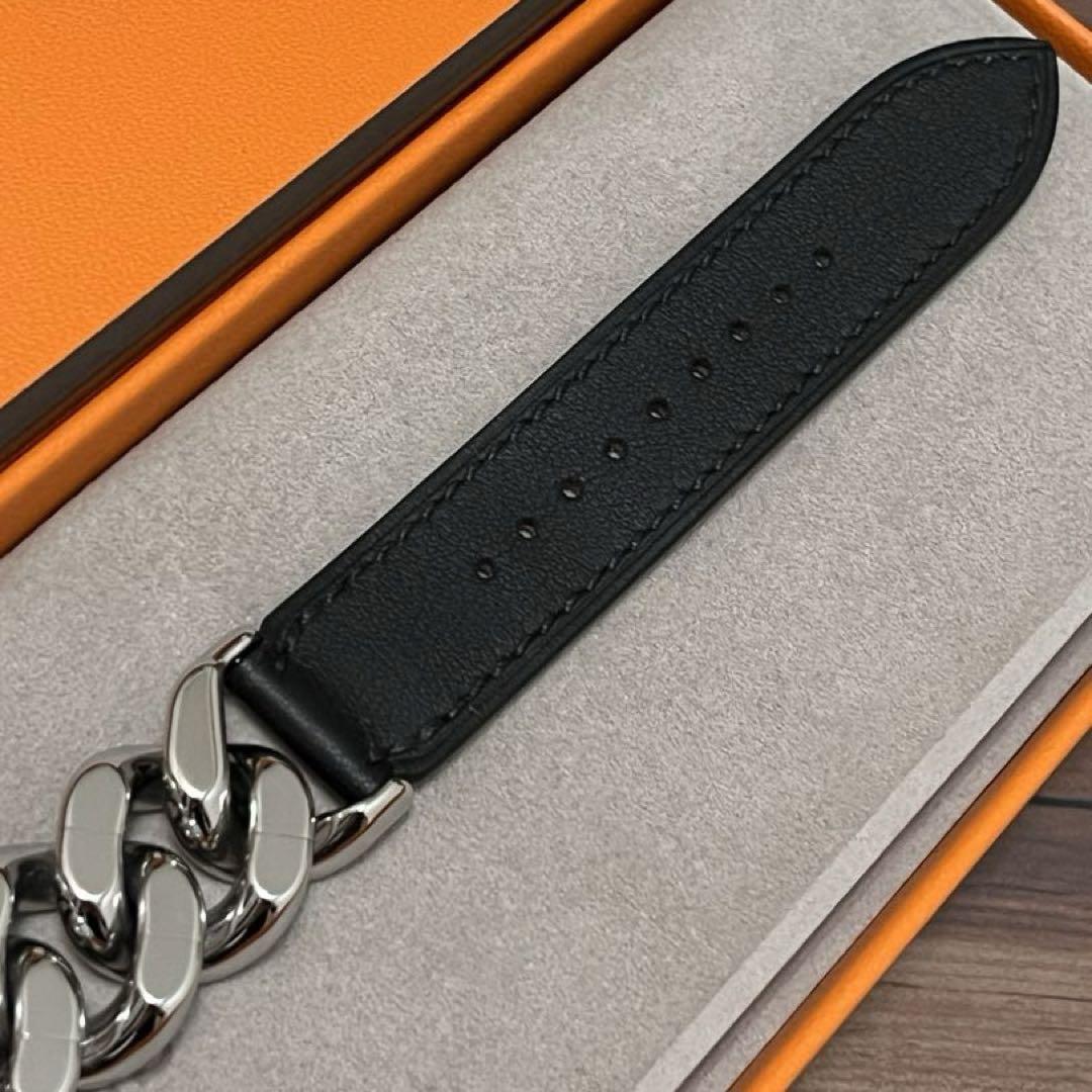 HERMES(エルメス)- Double Tour 41 mm Gourmette ブラック Apple Watch Hermès Double Tour Gourmette Metal Band 41-38mm
