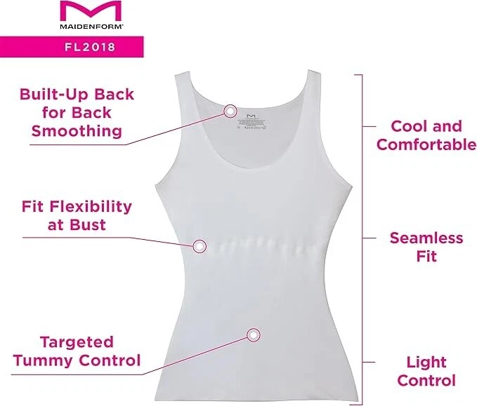 Maidenform X3222 Womens Latte Comfort Devotion Shapewear Tank Top Size L - Image 2 of 4