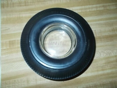 VINTAGE FIRESTONE DELUXE CHAMPION RUBBER  TIRE ASHTRAY EXCELLENT