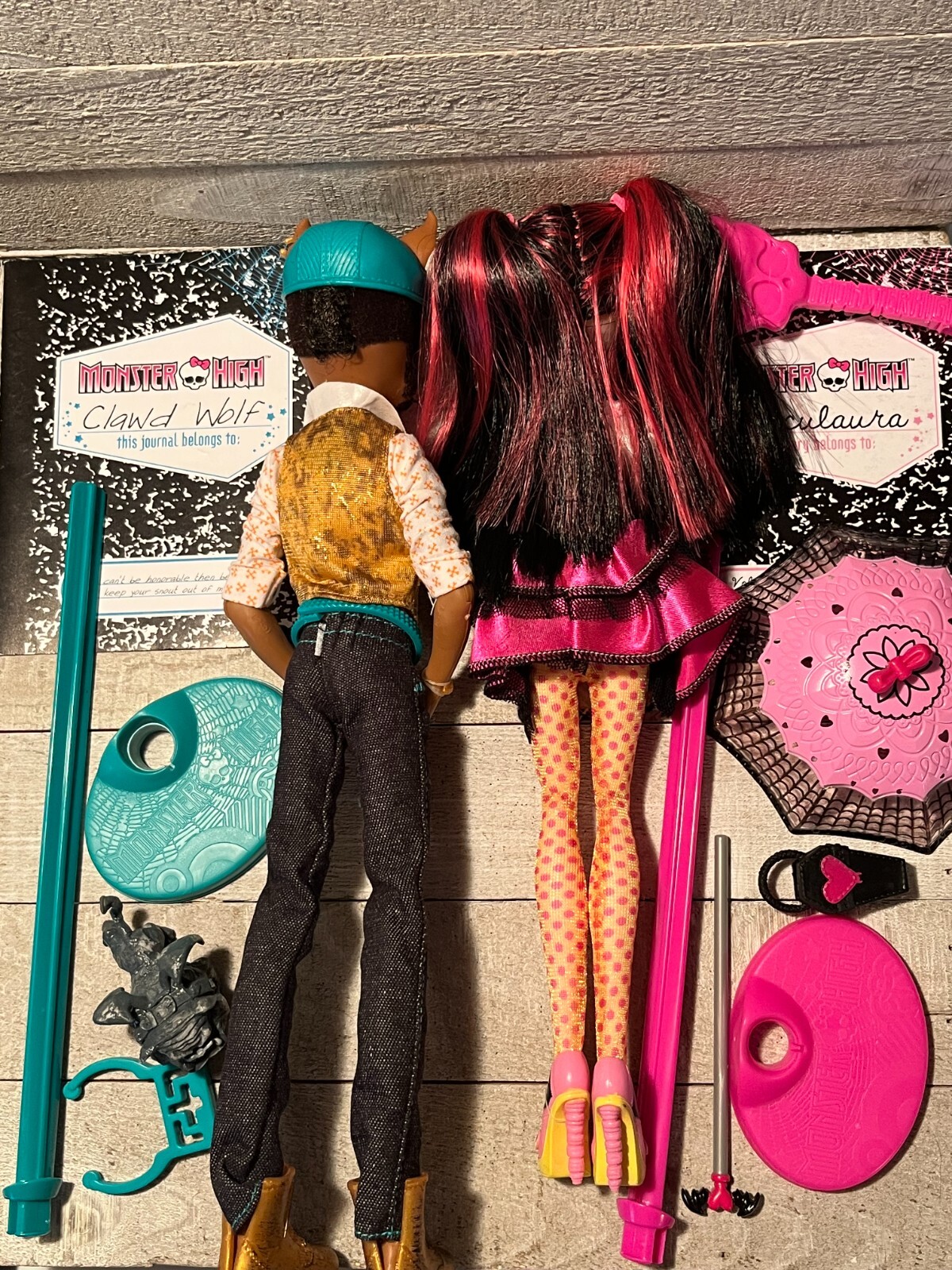 Monster High Forbitten Love Dolls Draculaura Clawd Wolf COMPLETE