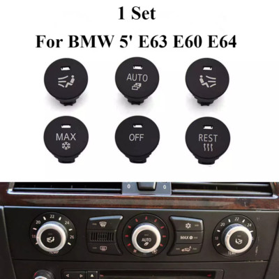 1 Set For BMW 5' E63 E60 E64 Central Control A/C Panel Switch Button Knob Cover~