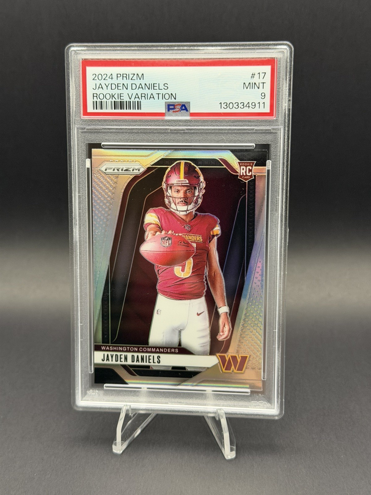 2024 Panini Prizm - Rookie Variations Jayden Daniels #17 Silver Prizm (RC) PSA 9
