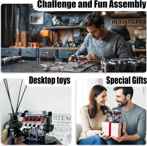 Kits Moteur Mini V8 Qui Fonctionne, Kit Moteur Modèle V8 Moteur Cison MAD Moteur RC... - Photo 8/9