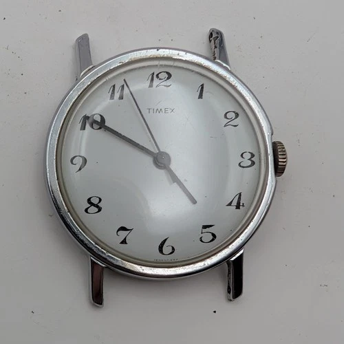 1972 Timex Mercury 16050-2472 Manual Wind 33mm White Dial Running