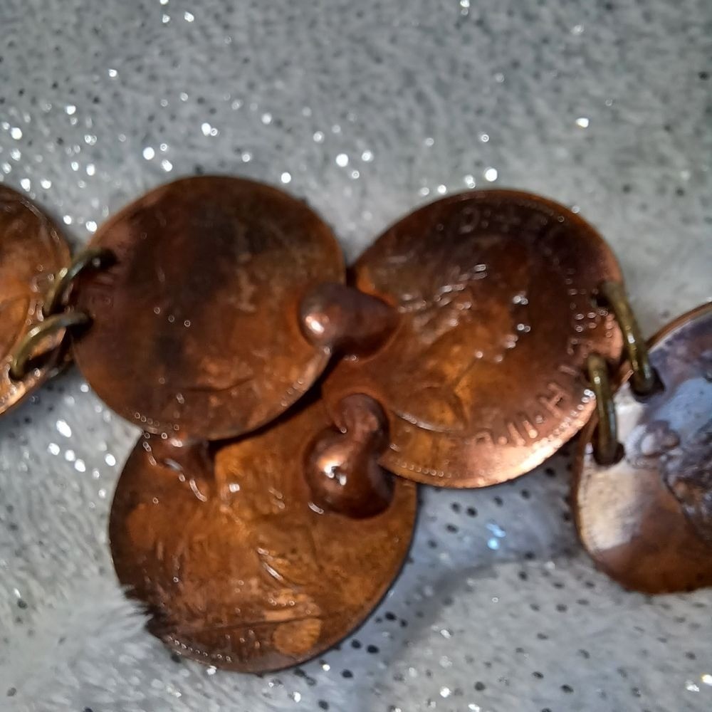 Bracelet Statement Oxidized Copper Turquoise Tone… - image 6