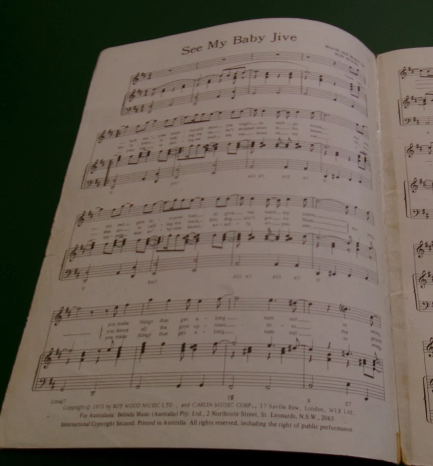 See My Baby Jive - Wizzard © 1973 Sheet Music - image 2 of 3