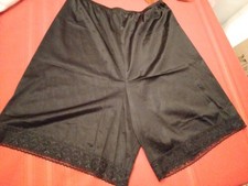 Panties Slip Shorts Pettipants Knickers Vanity Fair Nylon L Black Lace Trim