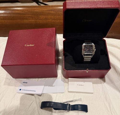 Cartier Santos Stainless Steel - Blue - 40mm Large - 2023 - WSSA0030 - Full Set