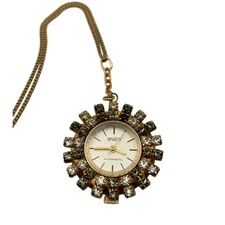 VINTAGE TINKO Pendant Brooch Watch-Wind Up-Antimagnetic-Working-with Chain