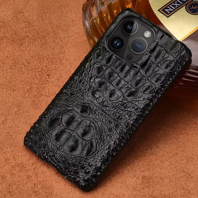 100% Genuine Crocodile Leather Case for iPhone 17 16 15 14 Pro Max 13 12 11 Plus