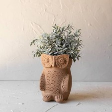 Foreside Casa e Giardino Marisol Fioriera Gufo in Terracotta