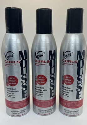 3X Vigorol Curl HAIR Mousse Super Hold Enriched with Argan Oil Anti-Frizz 12 oz