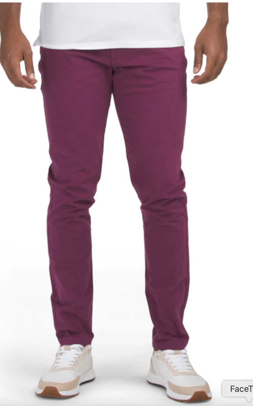 Greyson Armonk 5 Pocket Trouser Pants Aubergine Golf Soft Men's Size 32x32 $149