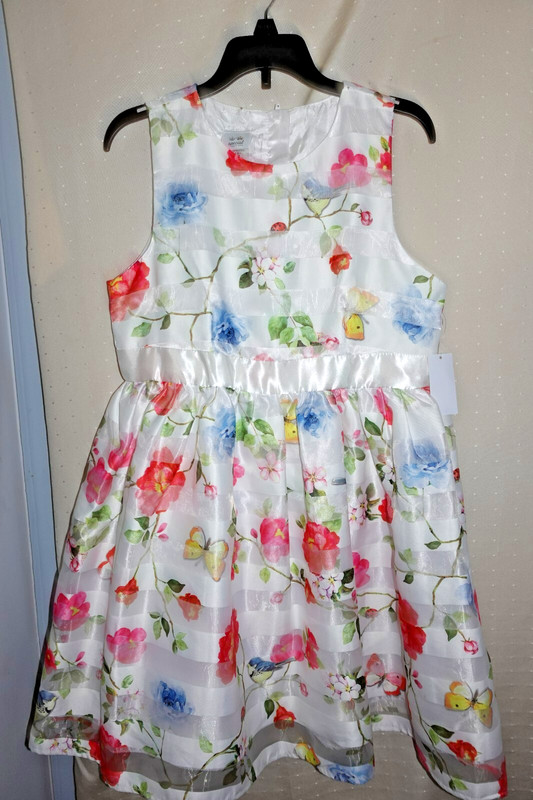 BRAND NEW SPECIAL EDITION GIRLS WHITE FLORAL DRESS SIZE 14 - 16