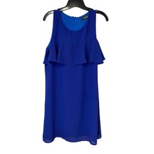 Zouk Womens Medium Royal Blue Sleeveless Back Zip Scoop Neck Sheath Dress