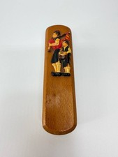 Vintage Wooden Clothes Shoe Brush Natural Bristle Folk Handle Decor