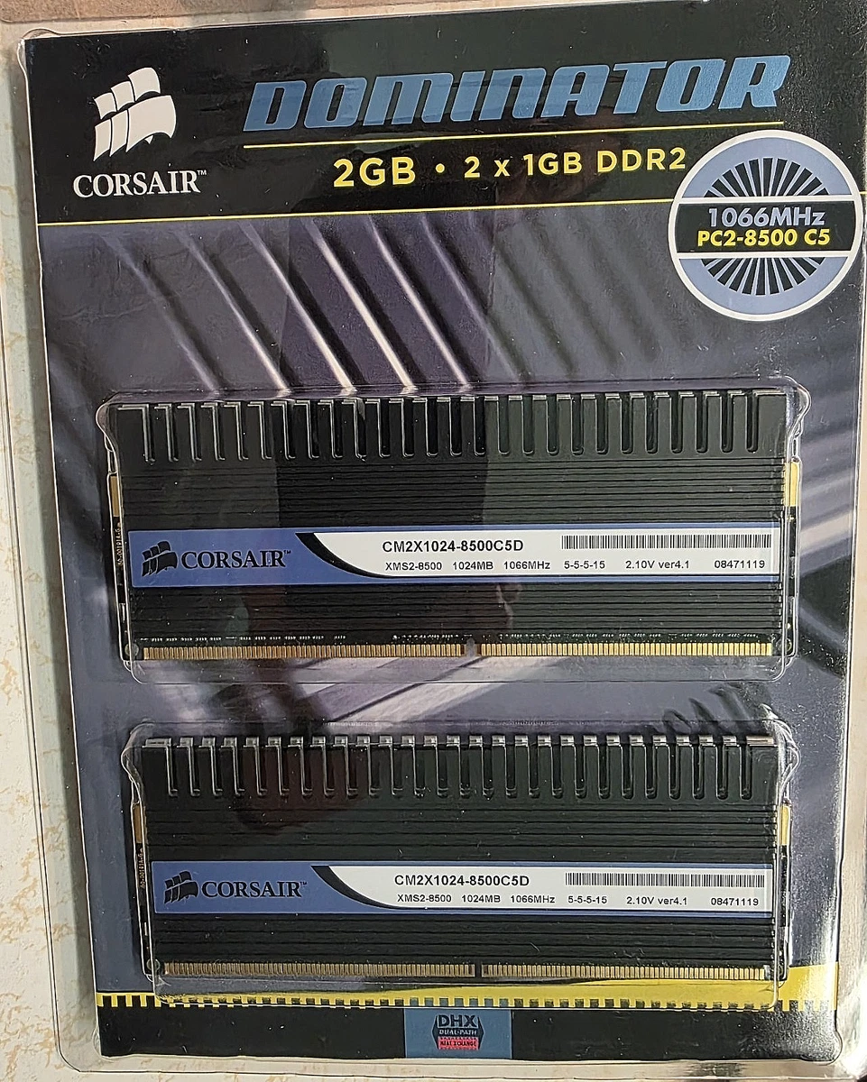Corsair Computer PC2-8500 (DDR2-1066) Bus Speed RAM 2 Modules for