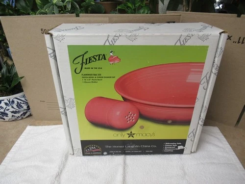 Fiesta Fiestaware Homer Laughlin Pasta Bowl & Cheese Shaker (2 pc set) Flamingo