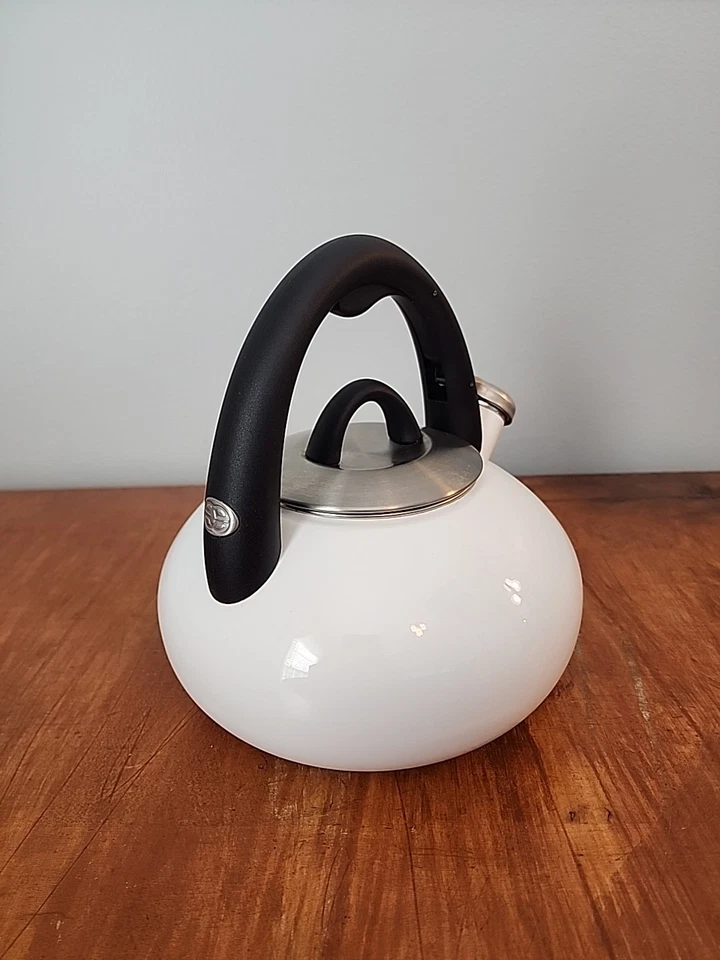 Tetera Calphalon 2QT 1,9 L blanca de acero inoxidable tetera silbadora Foto 3 de 4