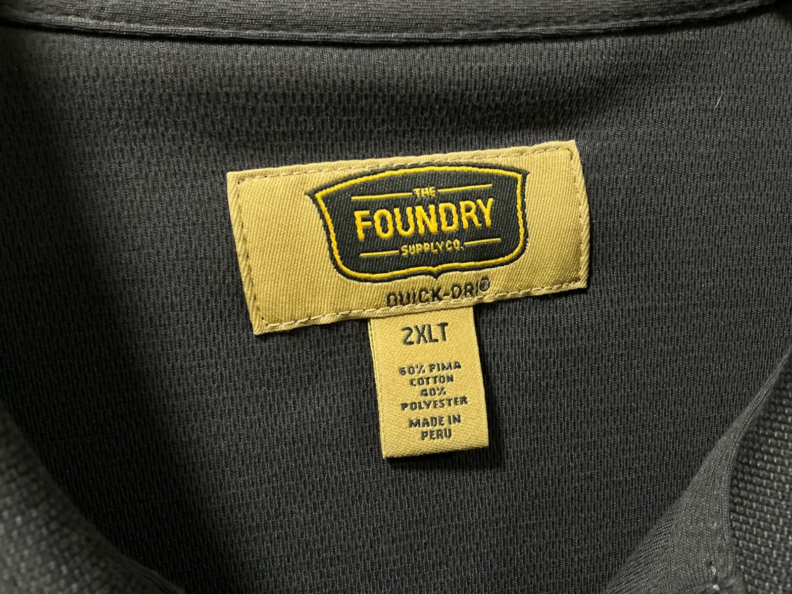 Mens Foundry Gray Solid Quick Dry Polo Shirt Size… - image 4