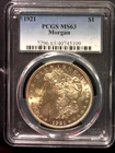 1921- P Morgan Dollar, PCGS MS63, nice coin