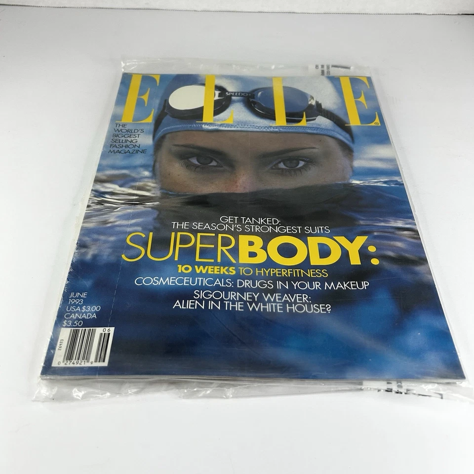 Vintage Elle Magazine June 1993 - *NEW SEALED* - Manon von Gerkan Cover Foto 2 de 4