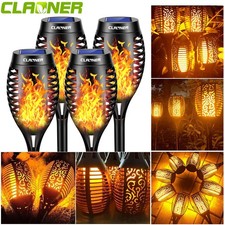 4Pack Solar Torch Flame Lights Outdoor Garden Landscape 12LED Flickering Lamp