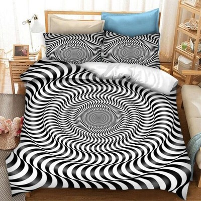 Psychedelisch 3D Bettwäsche Set-16 Kissenbezüge80x80 Anpassbar Bettbezug 135x200