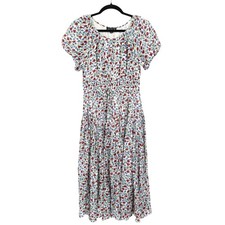 J.Crew Floral Midi Dress Womens PS Cottage Bloomcore Boho Feminine Romantic NWT