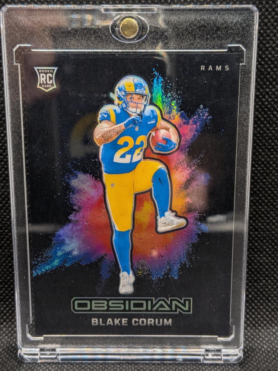2024 Panini Obsidian - Black Color Blast Blake Corum #13 (RC) LOS ANGELES RAMS