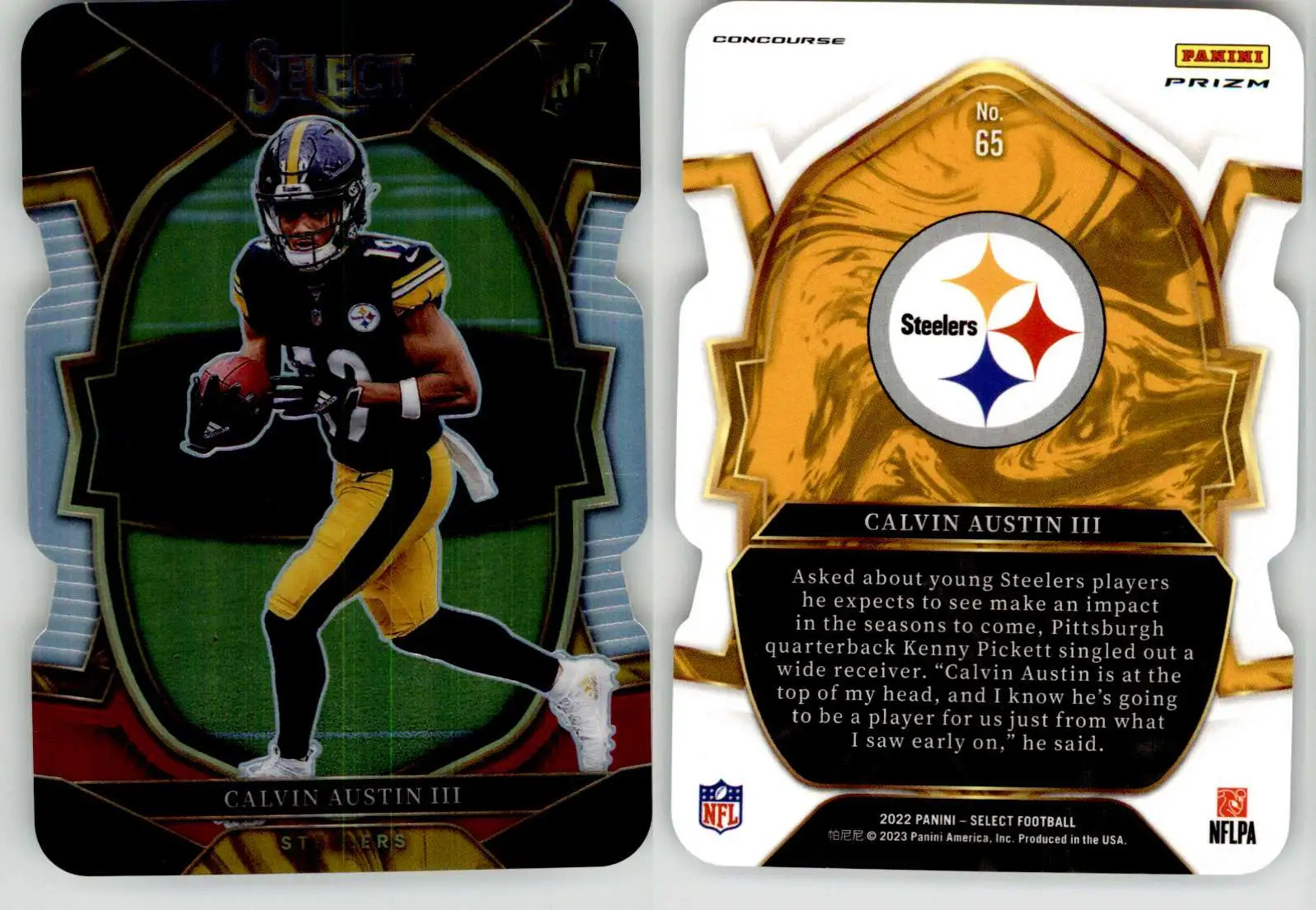 Calvin Austin III 2022 Select Red & Black Die Cut #65 Memphis Steelers RC Rookie