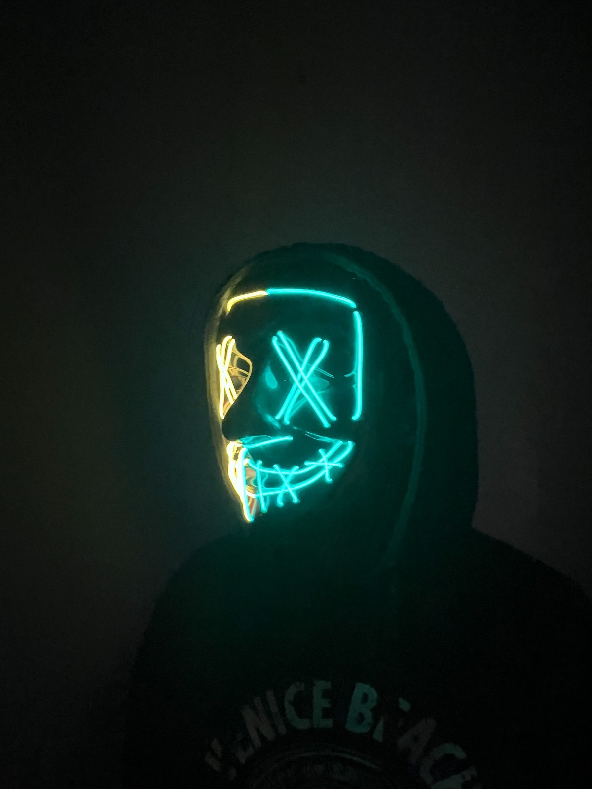 Halloween Purge/Cosplay LED Light up Mask, with 3 Lighting Modes (Yellow/Green)