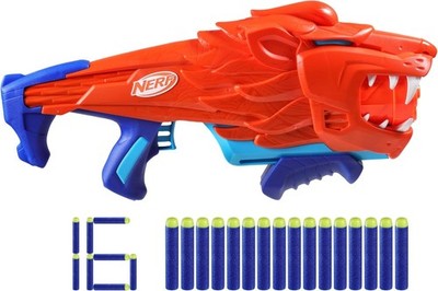 Nerf Junior Wild Lionfury, Easy Play Dart-Blaster, 16 Nerf Elite Darts