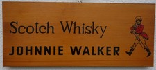 altes Holzwerbeschild Scotch Whisky "Johnnie Walker" Maße : 47,5/20cm