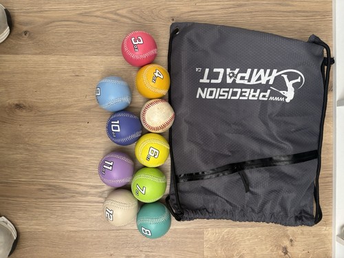 Precision Impact Baseball Set 9 Ball Weighted Training Kit for Throwing/Pitching