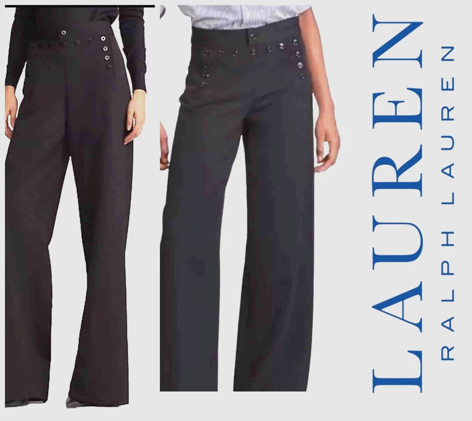 Lauren Ralph Lauren Midnight Blue Wool Sailor Trouser Pant Women’s Small 27X28