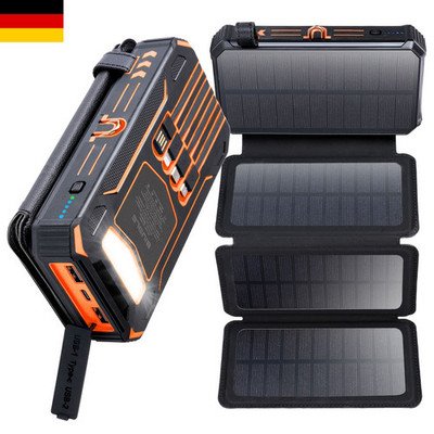36800mAh 4 Panel Solar Powerbank Externer Batterie Ladegerät für Alle Handys DHL
