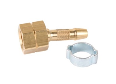 Schlauchanschluss 1/4'' links Überwurfmutter +Schlauchtülle 6 mm + Zweiohrklemme